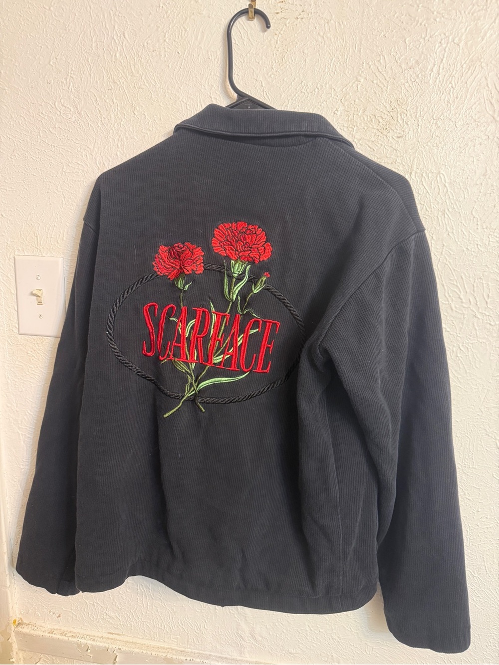 Vintage Scarface Embroidered Black Men's Jacket - Picture 6 of 7